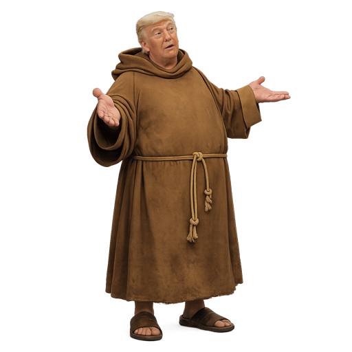 A monk shrugging in confusion
