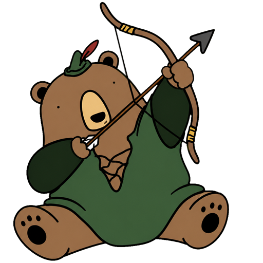 LIL BEAR aiming a bow